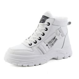 image-Women's Black High-Top Cotton Snow Boots Winter Warm Plush Lined