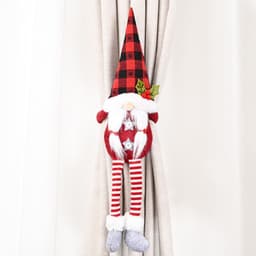image-Christmas Curtain Tie Backs Forest Elderly Faceless Doll Gray 50cm