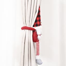 image-Christmas Curtain Tie Backs Forest Elderly Faceless Doll Gray 50cm