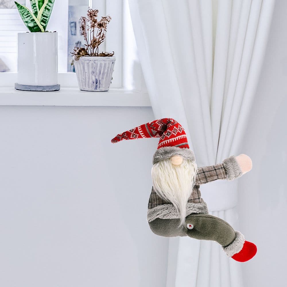 image-Haobei Christmas Lattice Forest Elderly Curtain Buckle Doll Pendant