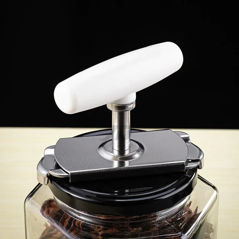 image-Stainless Steel Rotary Can Opener Kitchen Bottle Opener White