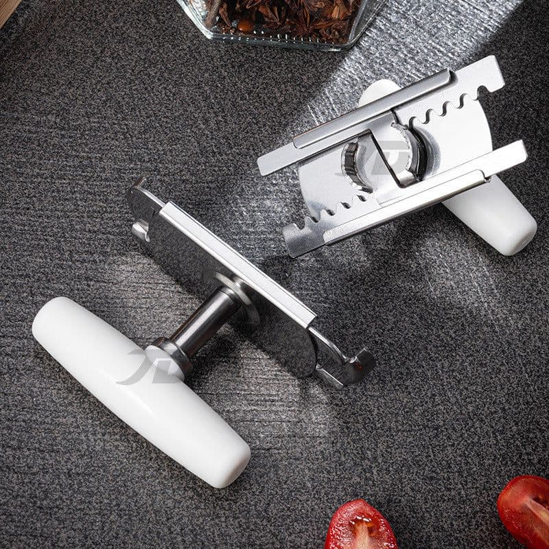 image-Stainless Steel Rotary Can Opener Kitchen Bottle Opener White