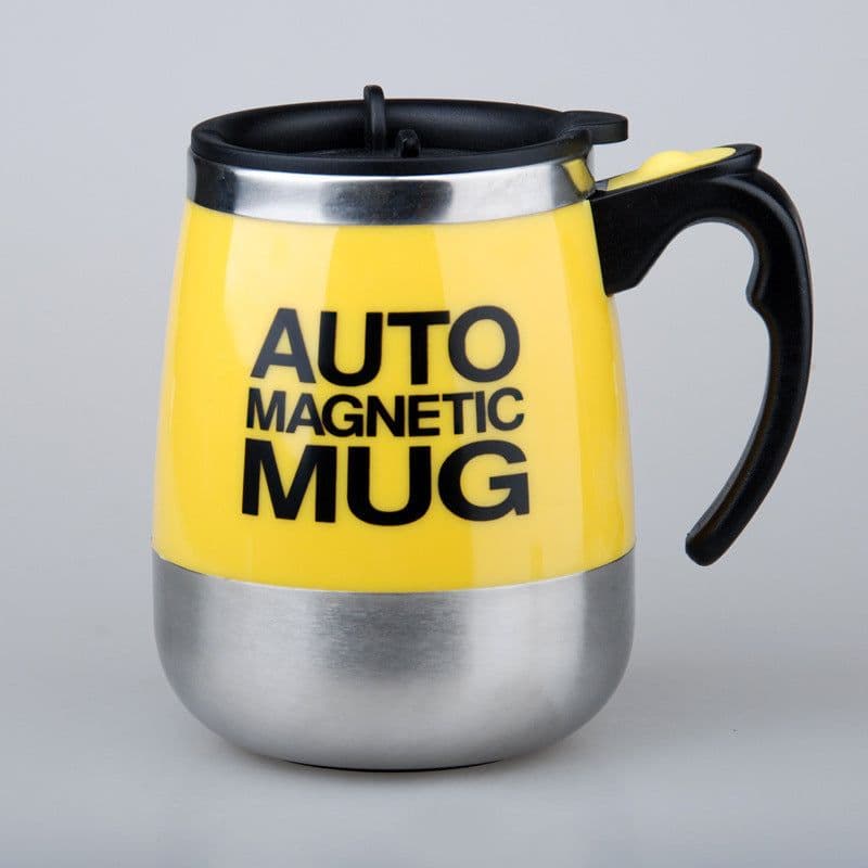 image-Electric Magnetic Self-Stirring Coffee Mug Stainless Steel