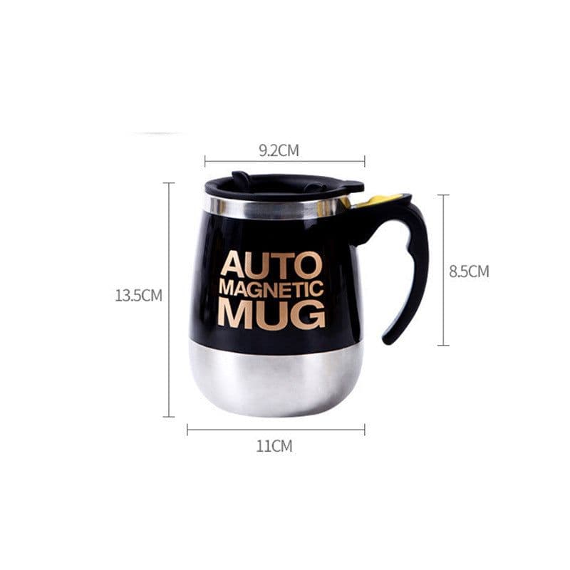 image-Electric Magnetic Self-Stirring Coffee Mug Stainless Steel