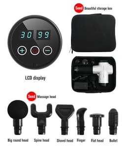 image-YUANJIAN Massage Gun 30 Speed 6 Heads Rechargeable Fascia Gun