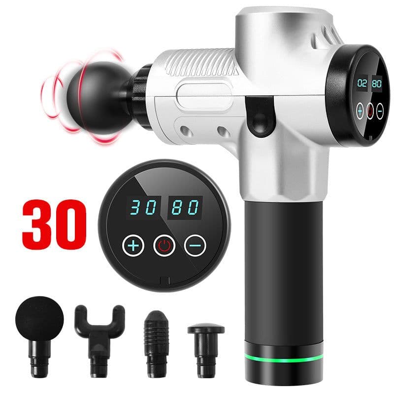 image-YUANJIAN Massage Gun 30 Speed 6 Heads Rechargeable Fascia Gun