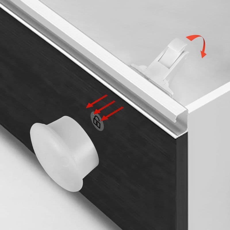 image-Child Safety Magnetic Cabinet Drawer Lock Set 4 Locks + 1 Key