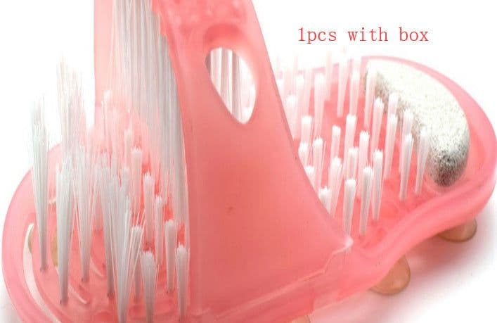 image-Foot Massage Slippers with Scrubbing Brush PVC