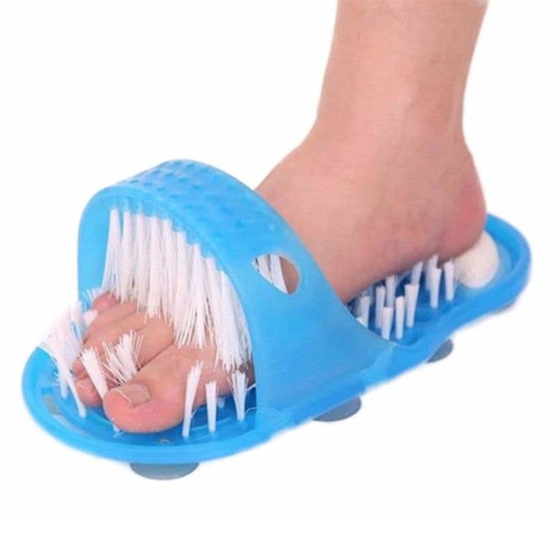 image-Foot Massage Slippers with Scrubbing Brush PVC