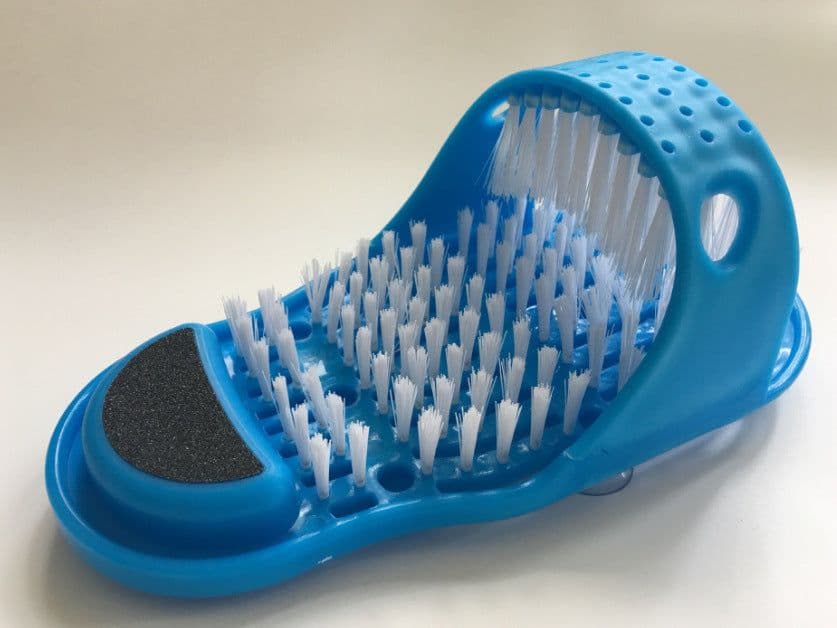 image-Foot Massage Slippers with Scrubbing Brush PVC
