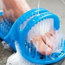 image-Foot Massage Slippers with Scrubbing Brush PVC