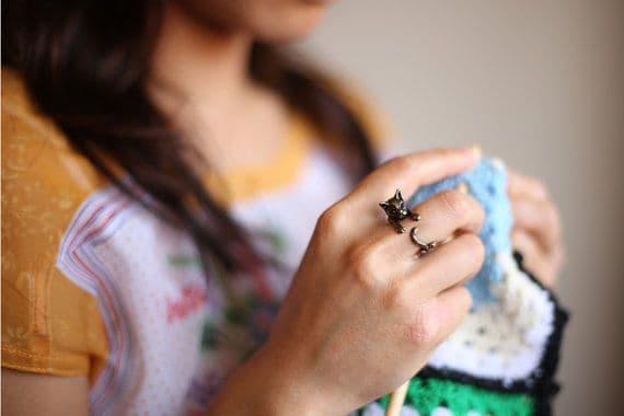image-Women's Cartoon Cat Animal Ring Alloy Jewelry R005