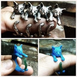 image-Women's Cartoon Cat Animal Ring Alloy Jewelry R005