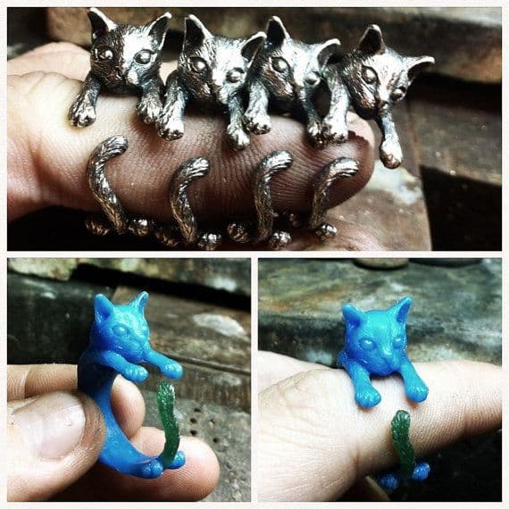 image-Women's Cartoon Cat Animal Ring Alloy Jewelry R005