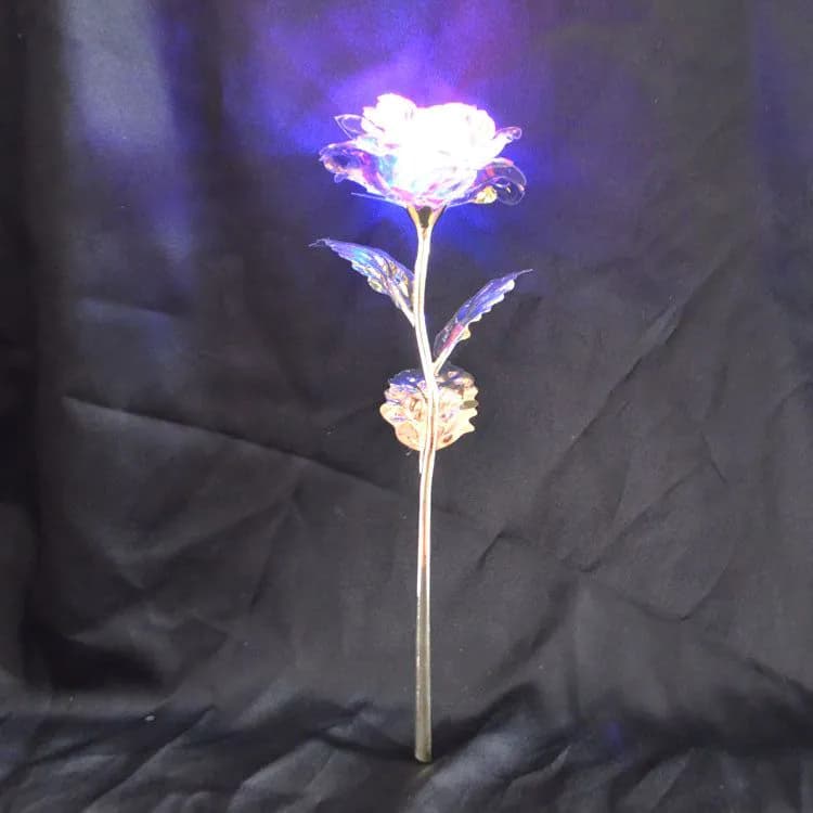 image-Gold Leaf Rose Bouquet HC8001 Plastic Flower Gift Box