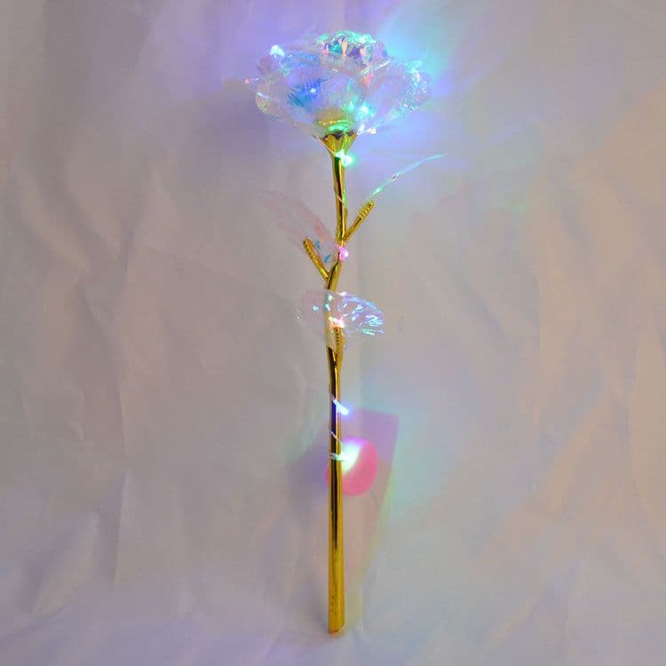 image-Gold Leaf Rose Bouquet HC8001 Plastic Flower Gift Box