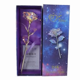 image-Gold Leaf Rose Bouquet HC8001 Plastic Flower Gift Box