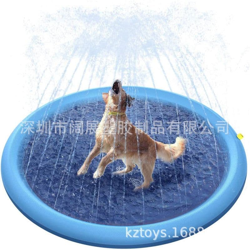 image-Foldable Pet Pool Water Spray Pad for Dogs and Cats