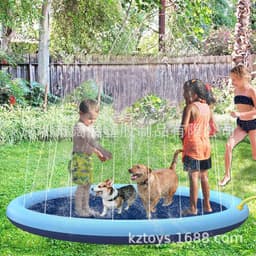 image-Foldable Pet Pool Water Spray Pad for Dogs and Cats