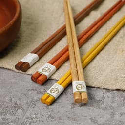 image-Japanese Bamboo Chopsticks Set - 5 Pairs Non-Slip Wooden with Gift Box