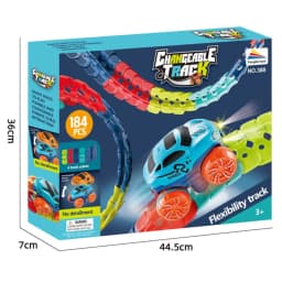 image-Electric Assembled Roller Coaster Track Car Toy 184PCS