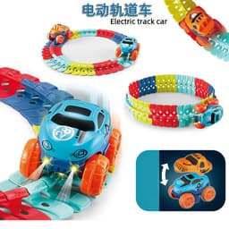 image-Electric Assembled Roller Coaster Track Car Toy 184PCS