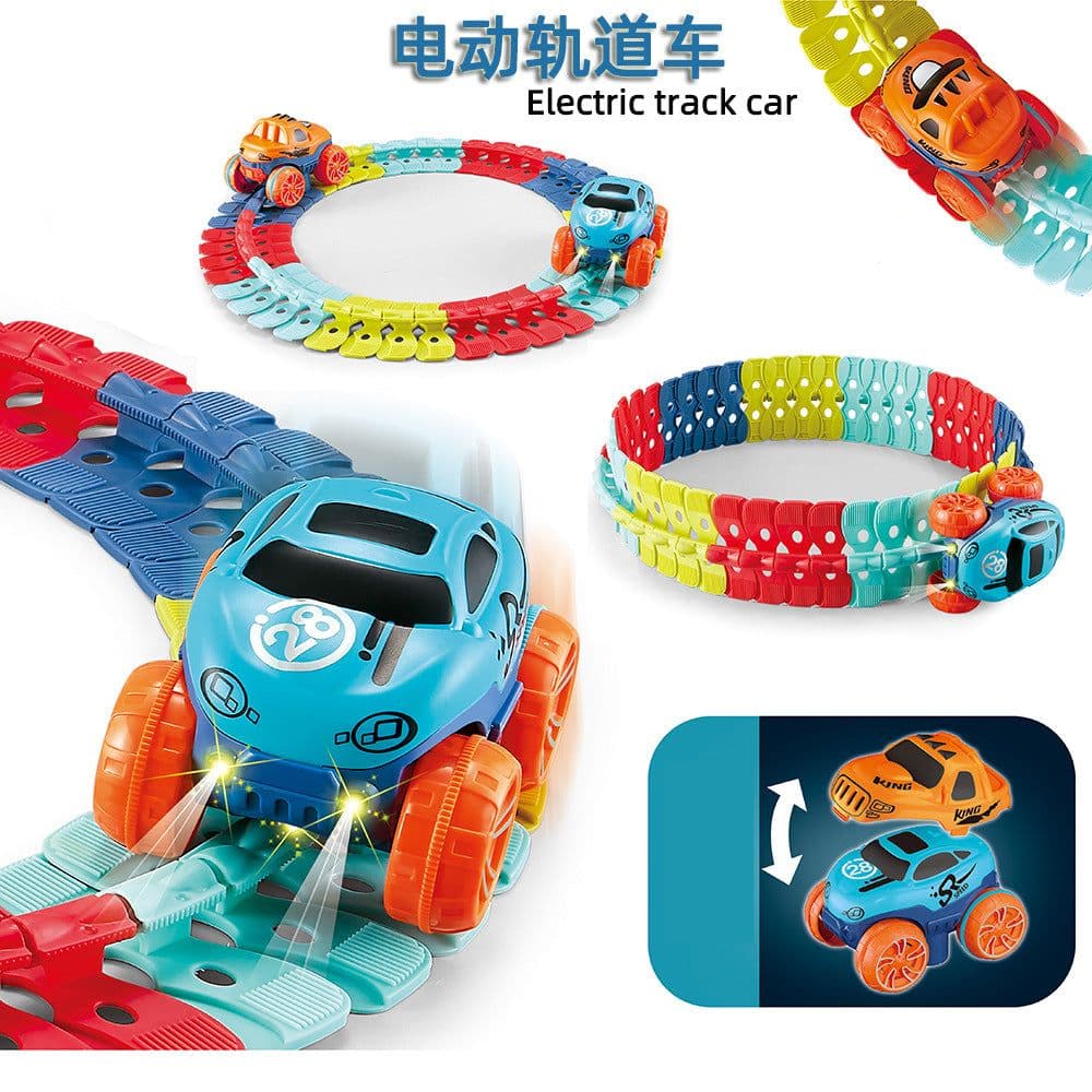 image-Electric Assembled Roller Coaster Track Car Toy 184PCS