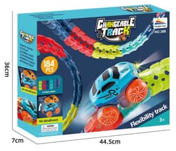 image-Electric Assembled Roller Coaster Track Car Toy 184PCS