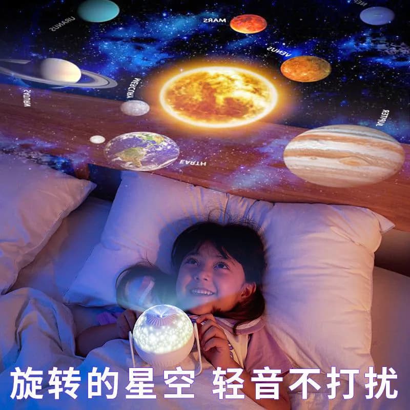 image-Starry Sky Projector Night Light Rotating Lamp with Music Box