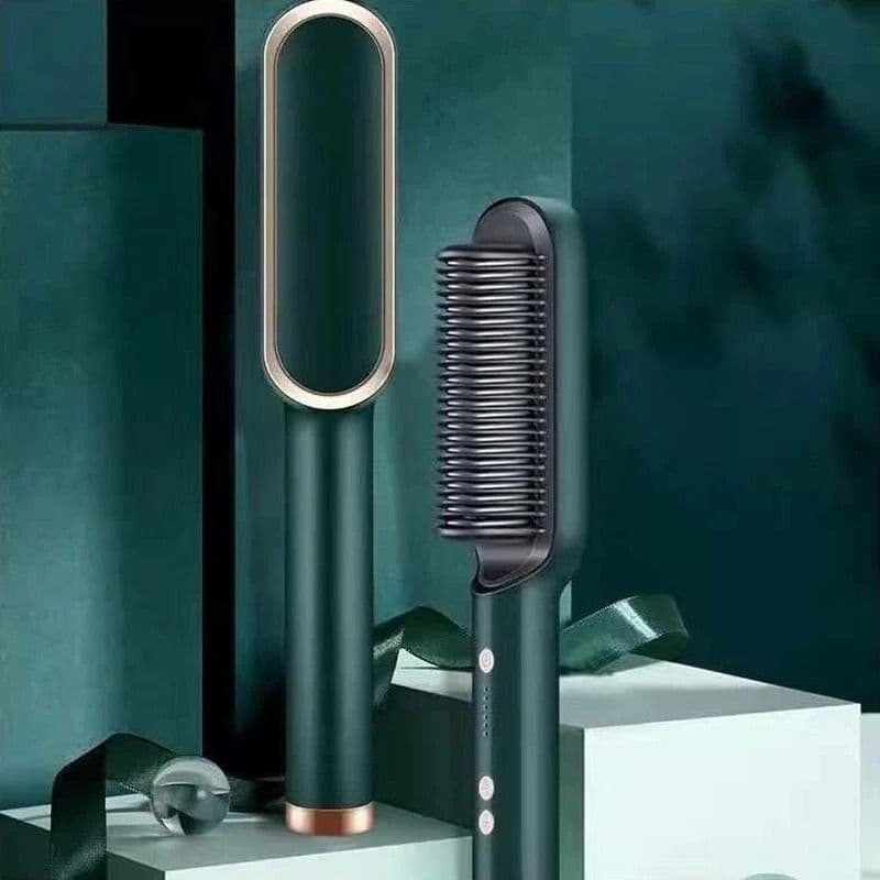 image-Negative Ion Hair Straightener Brush with Tourmaline Ceramic