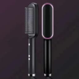 image-Negative Ion Hair Straightener Brush with Tourmaline Ceramic