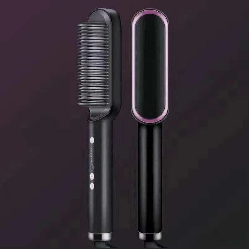 image-Negative Ion Hair Straightener Brush with Tourmaline Ceramic