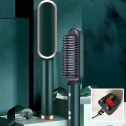 image-Negative Ion Hair Straightener Brush with Tourmaline Ceramic