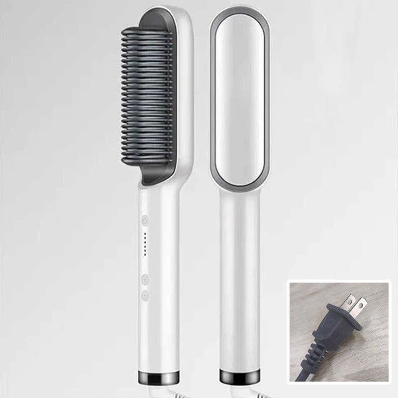 image-Negative Ion Hair Straightener Brush with Tourmaline Ceramic