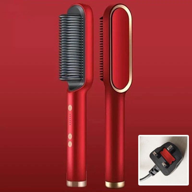 image-Negative Ion Hair Straightener Brush with Tourmaline Ceramic