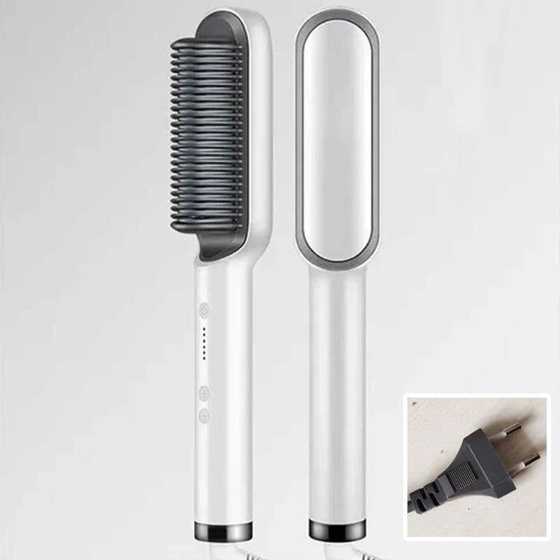 image-Negative Ion Hair Straightener Brush with Tourmaline Ceramic