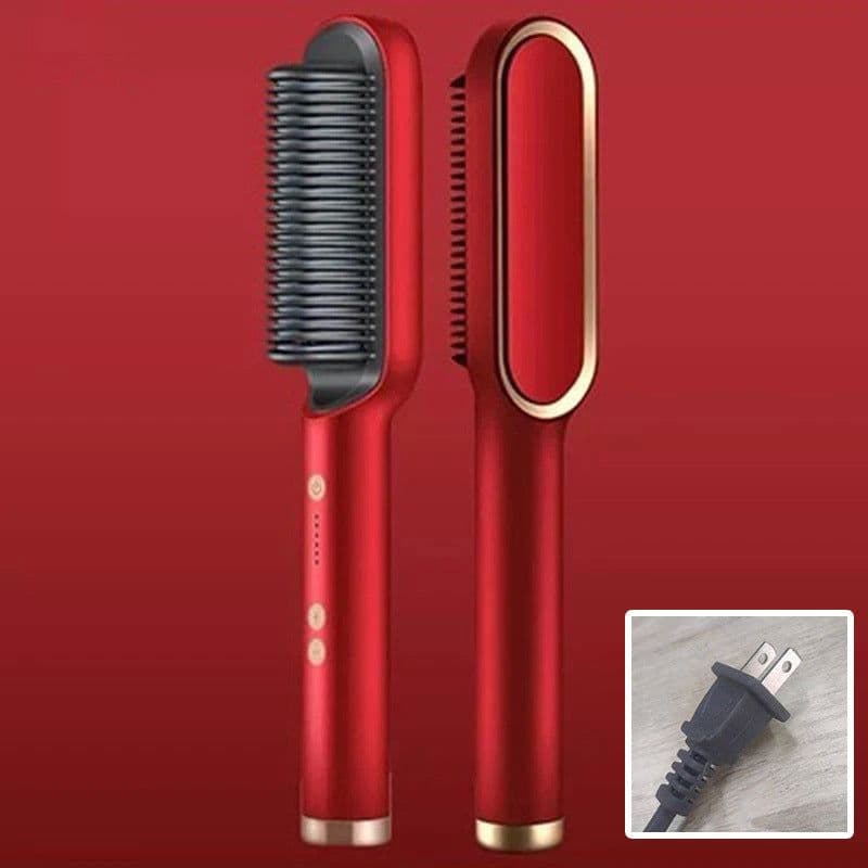 image-Negative Ion Hair Straightener Brush with Tourmaline Ceramic