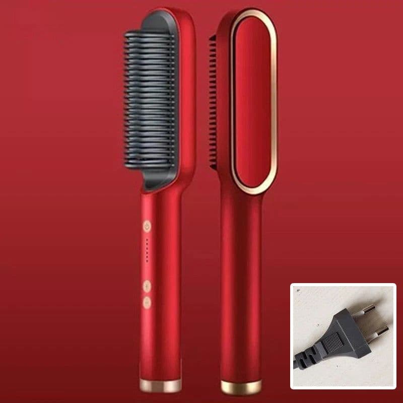 image-Negative Ion Hair Straightener Brush with Tourmaline Ceramic
