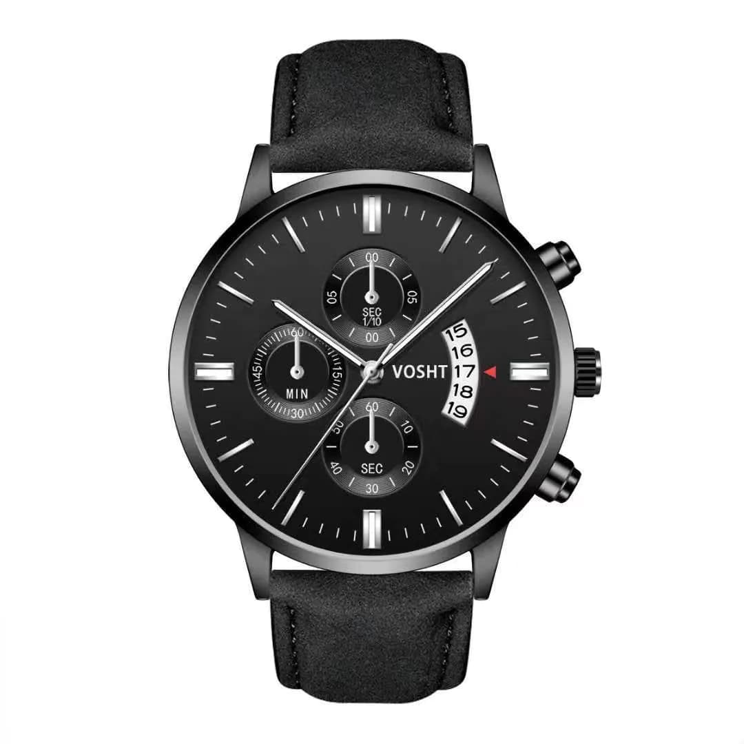 image-Men's Quartz Watch with Small Three Needles and Alloy Strap