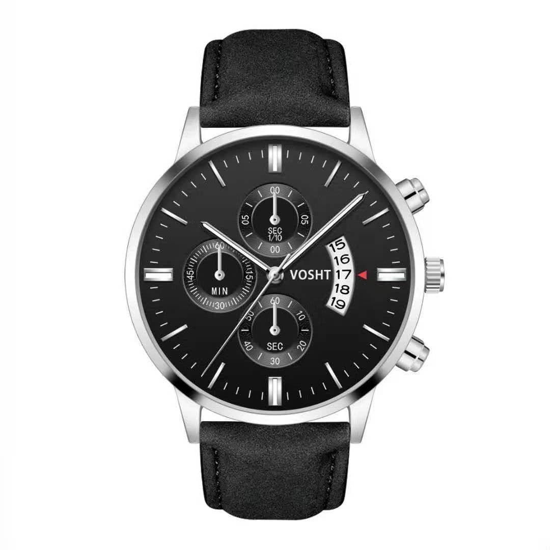 image-Men's Quartz Watch with Small Three Needles and Alloy Strap