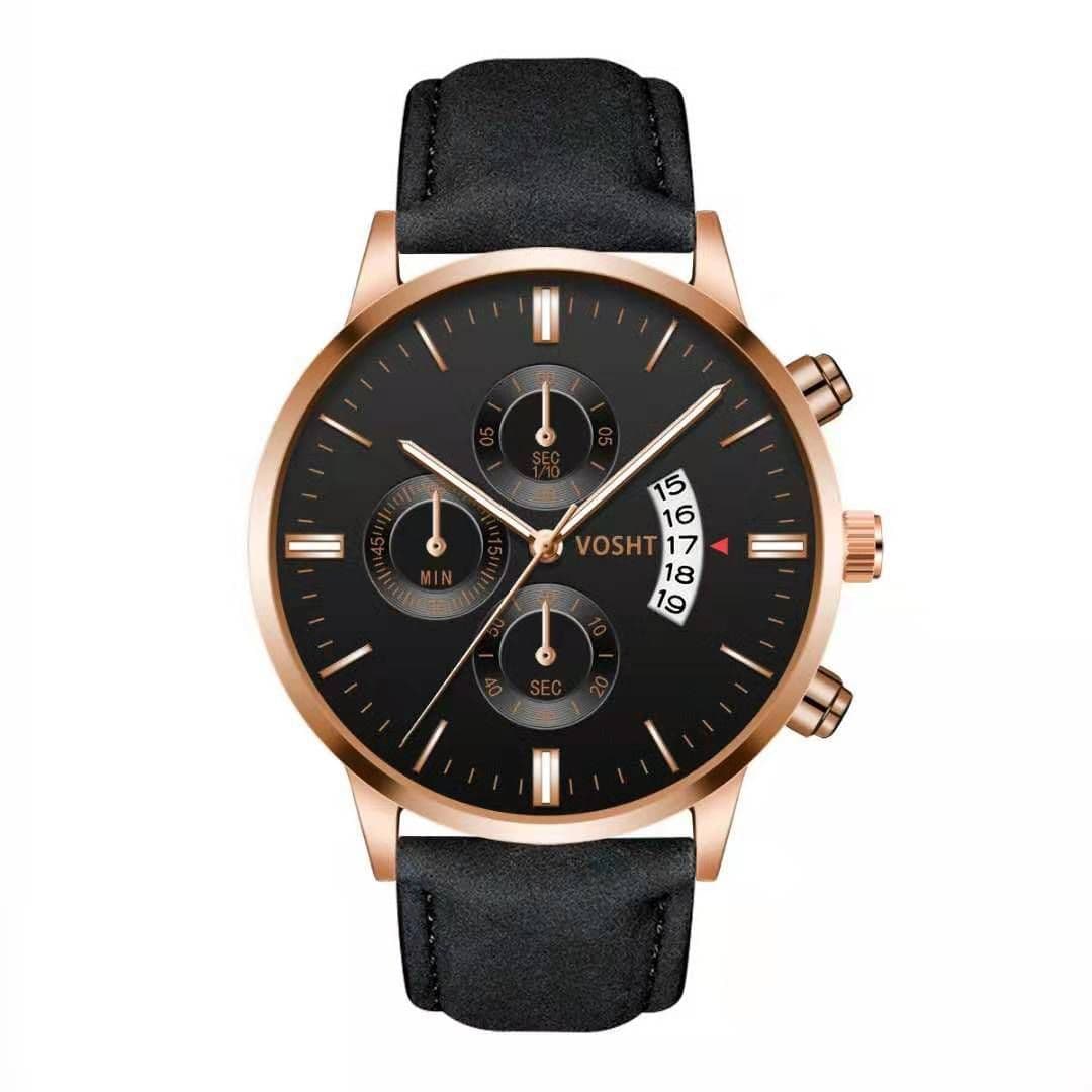 image-Men's Quartz Watch with Small Three Needles and Alloy Strap