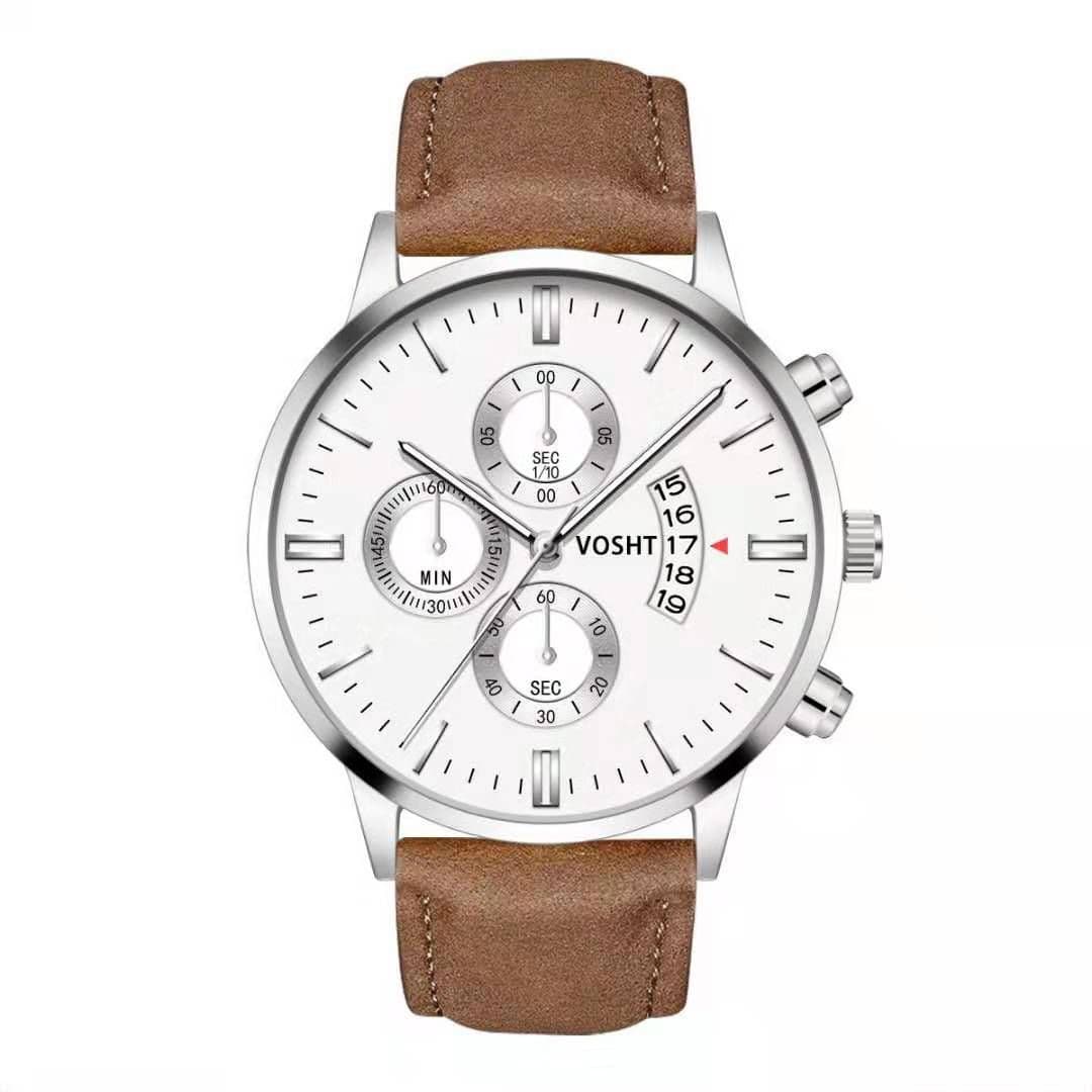 image-Men's Quartz Watch with Small Three Needles and Alloy Strap