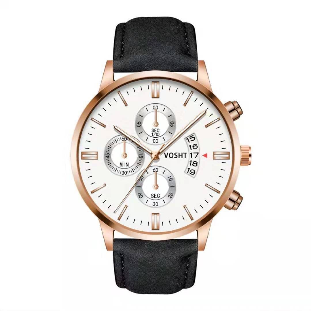 image-Men's Quartz Watch with Small Three Needles and Alloy Strap