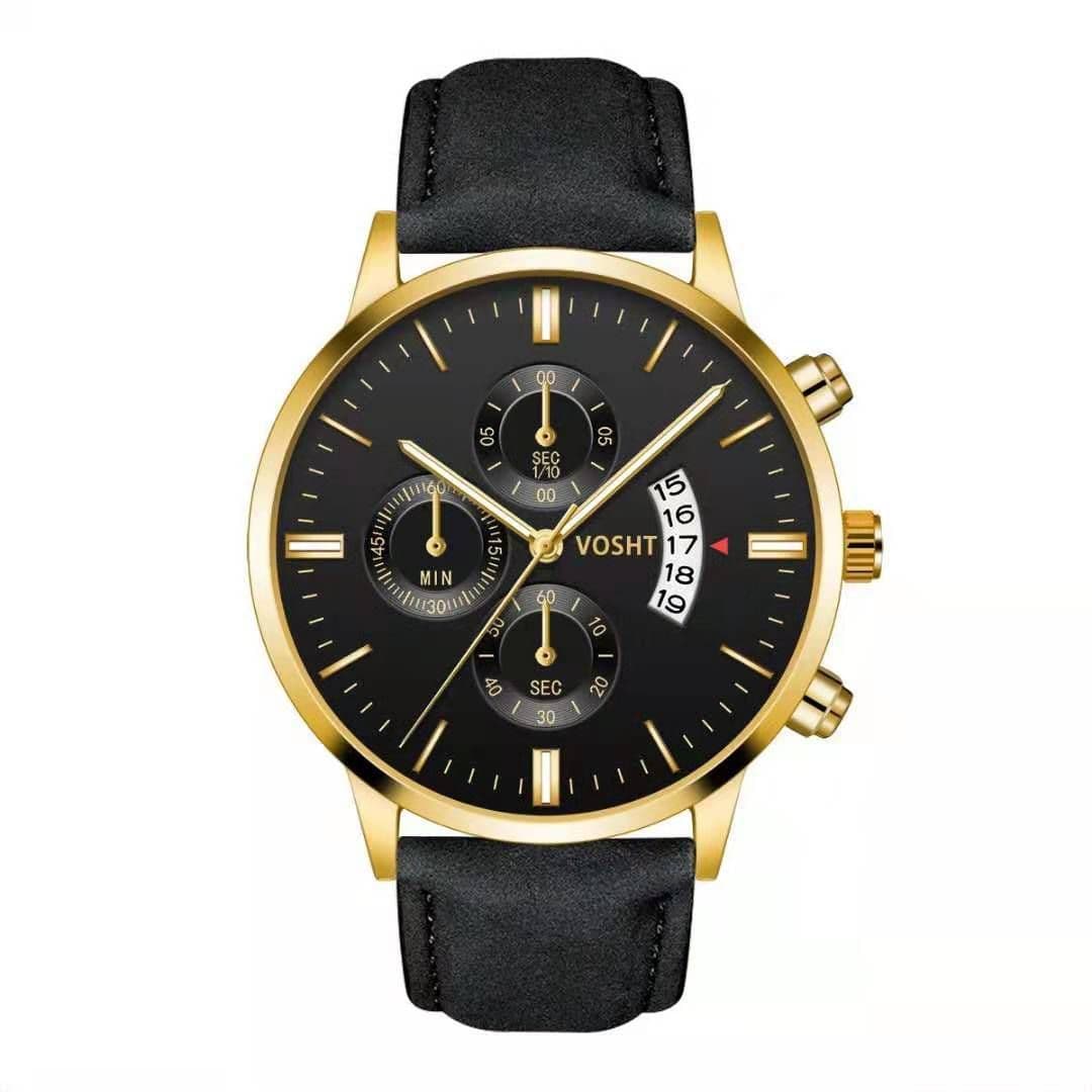 image-Men's Quartz Watch with Small Three Needles and Alloy Strap