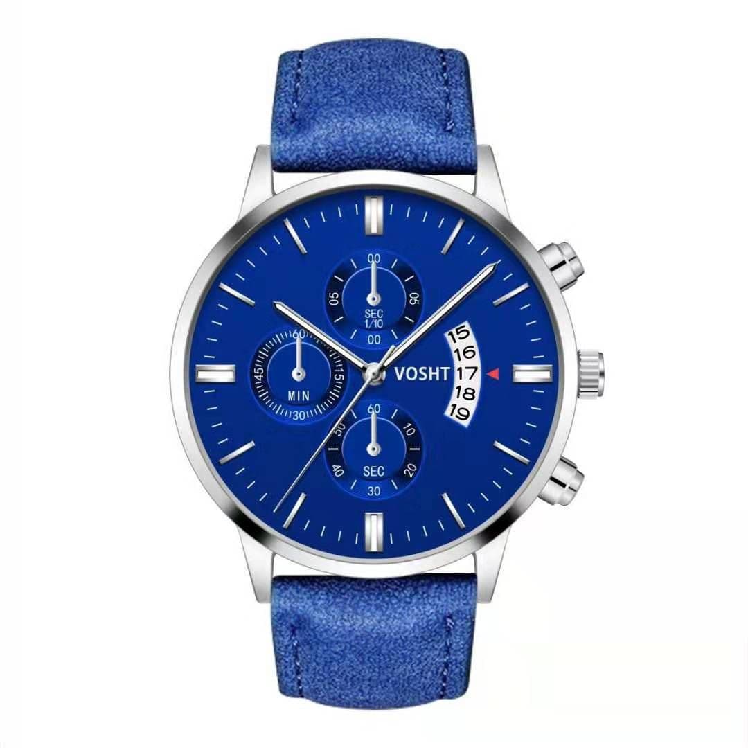 image-Men's Quartz Watch with Small Three Needles and Alloy Strap