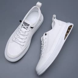 image-Emperor Shark Men's Leather Casual Shoes Low-Top Platform Sneakers