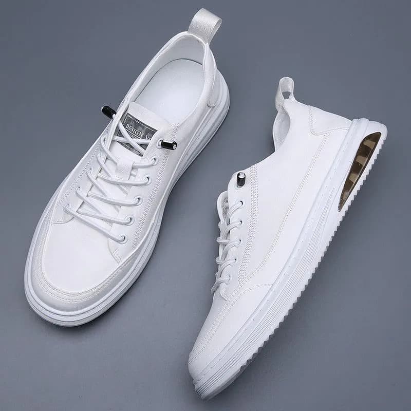 image-Emperor Shark Men's Leather Casual Shoes Low-Top Platform Sneakers