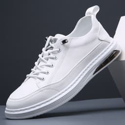 image-Emperor Shark Men's Leather Casual Shoes Low-Top Platform Sneakers