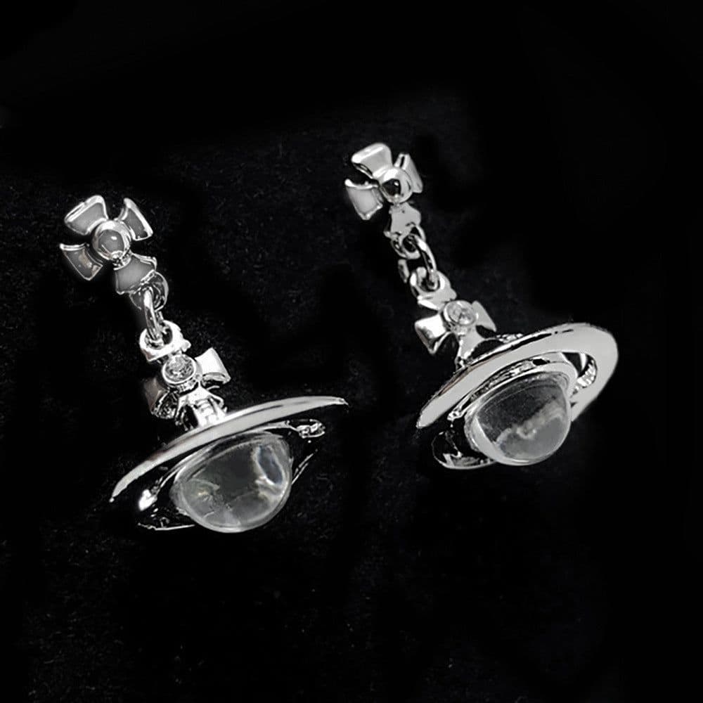 image-NANA Saturn Planet Earrings UFO Pendant Drop Earrings