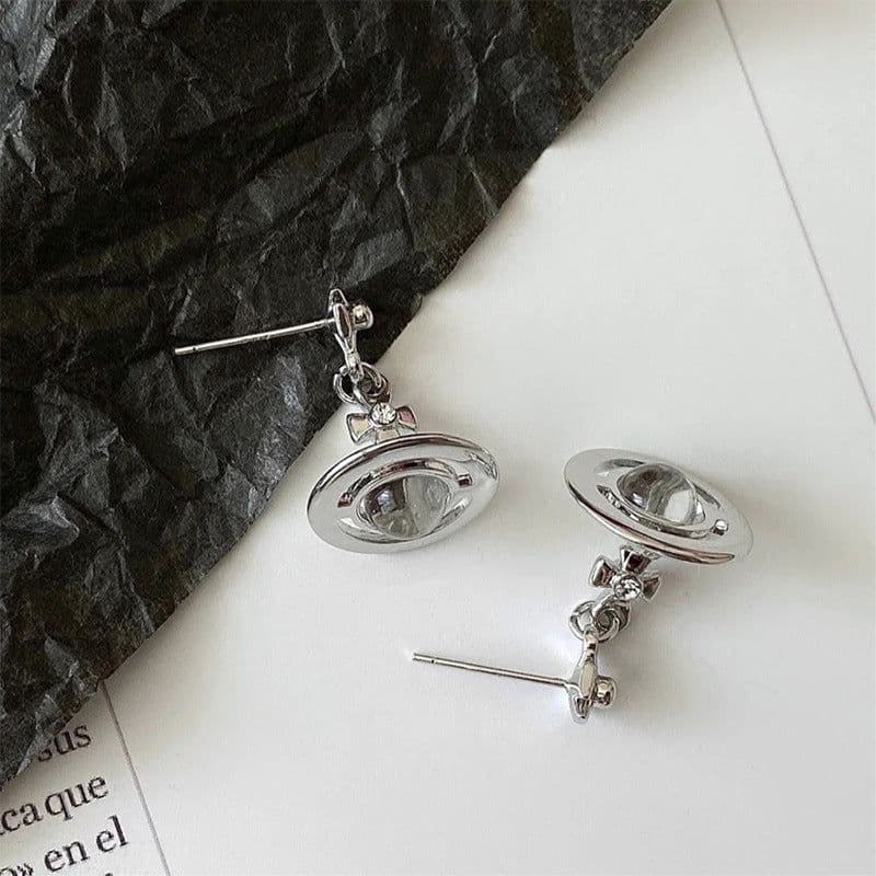 image-NANA Saturn Planet Earrings UFO Pendant Drop Earrings